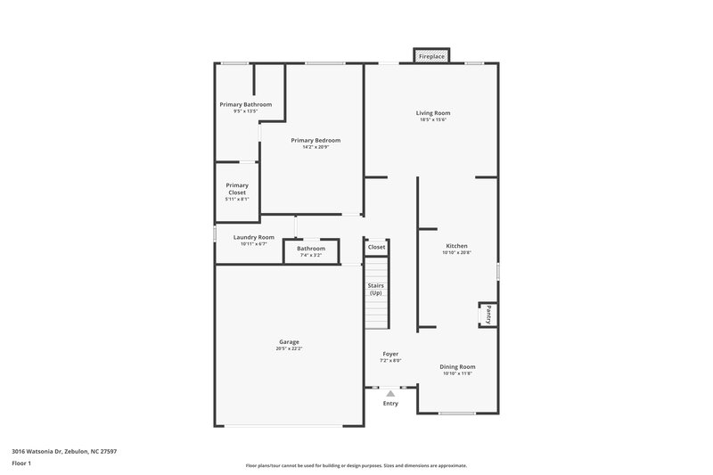 1,990/Mo, 3016 Watsonia Dr Zebulon, NC 27597 Floorplan View