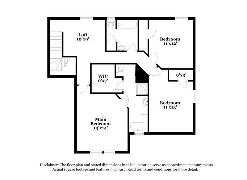 1,895/Mo, 7028 Paint Rock Ln Raleigh, NC 27610 Floor Plan View 2