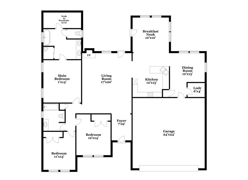 1,790/Mo, 115 Lily Crossing Clayton, NC 27527 Floor Plan View
