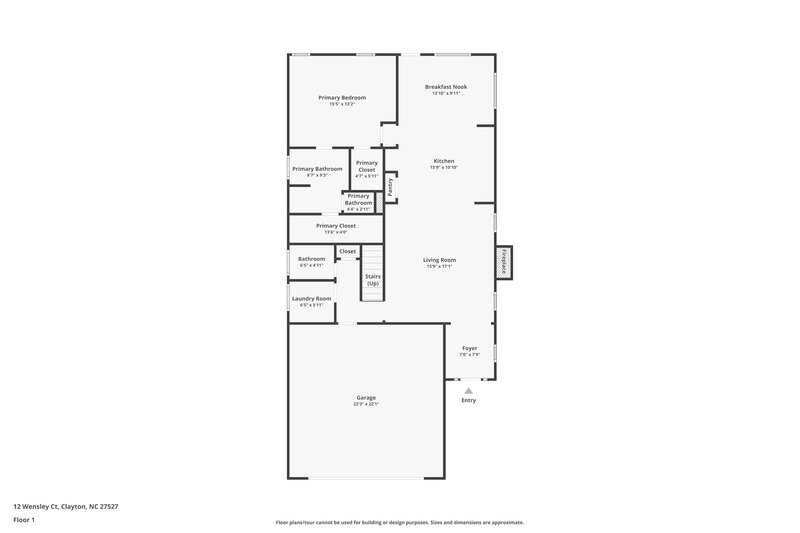 1,730/Mo, 12 Wensley Ct Clayton, NC 27527 Floor Plan View