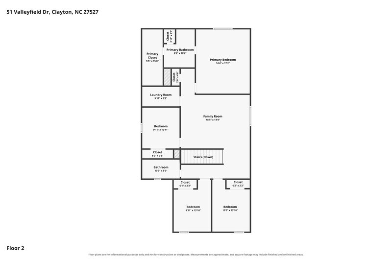 2,260/Mo, 51 Valleyfield Dr Clayton, NC 27527 Floor Plan View 2