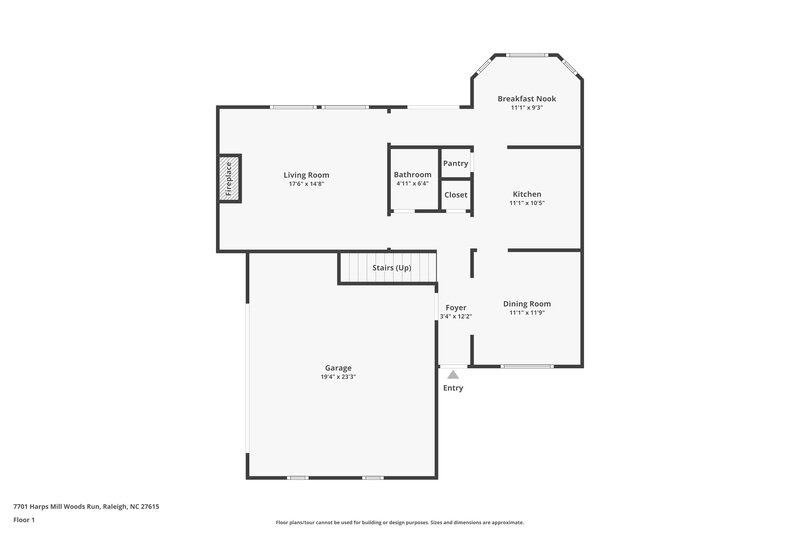 2,145/Mo, 7701 Harps Mill Woods Run Raleigh, NC 27615 Floor Plan View