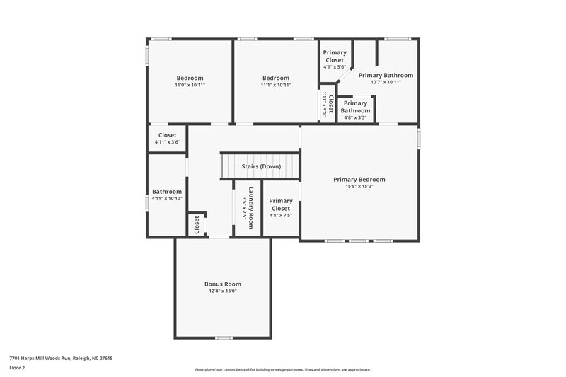 2,145/Mo, 7701 Harps Mill Woods Run Raleigh, NC 27615 Floor Plan View 2