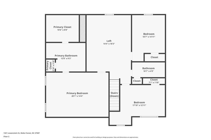 2,070/Mo, 1321 Lowenstein St Wake Forest, NC 27587 Floor Plan View 2