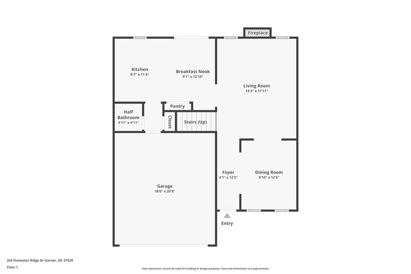 1,965/Mo, 242 Outwater Ridge Dr Garner, NC 27529 Floor Plan View