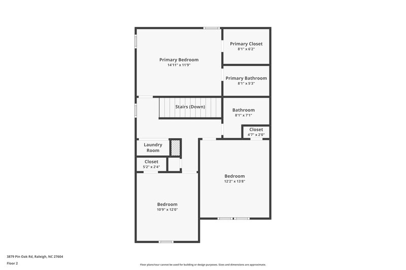1,595/Mo, 3879 Pin Oak Rd Raleigh, NC 27604 Floor Plan View 2