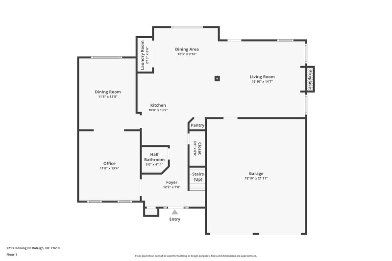 2,295/Mo, 2213 Flowing Dr Raleigh, NC 27610 Floor Plan View