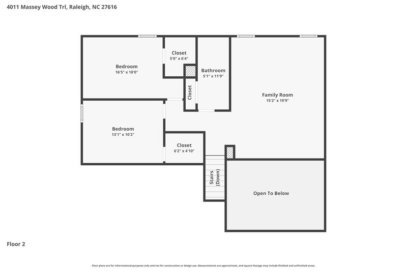2,030/Mo, 4011 Massey Wood Trl Raleigh, NC 27616 Floor Plan View 2
