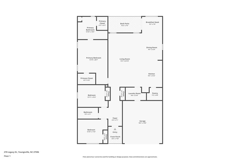 1,950/Mo, 270 Legacy Dr Youngsville, NC 27596 Floor Plan View