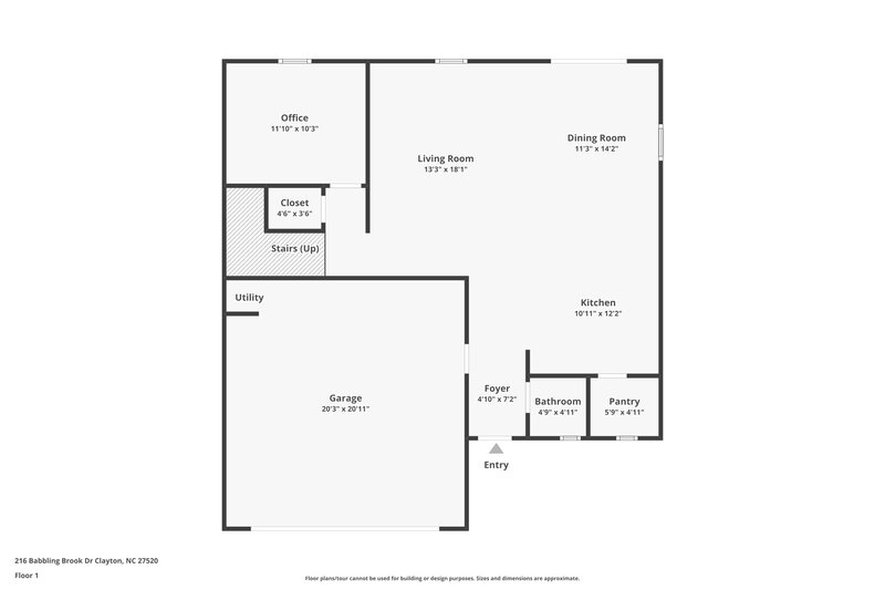 1,895/Mo, 216 Babbling Brk Dr Wilson's Mills, NC 27520 Floorplan View