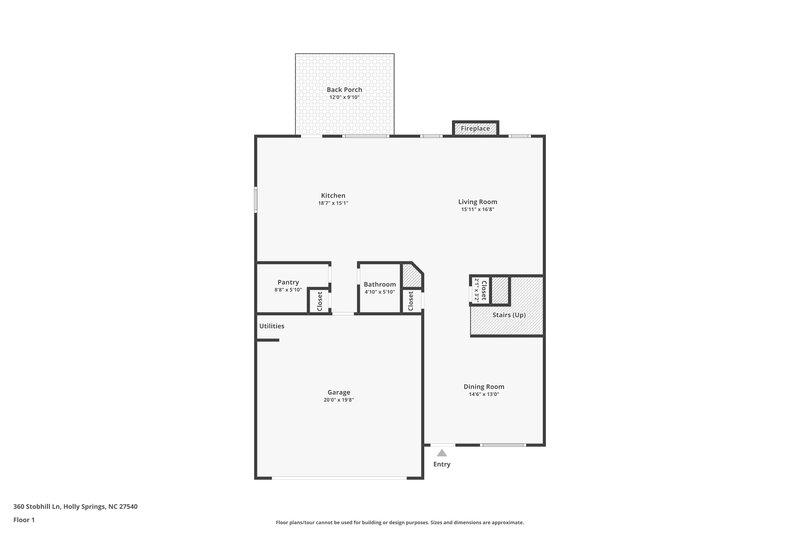 1,910/Mo, 360 Stobhill Ln Holly Springs, NC 27540 Floor Plan View