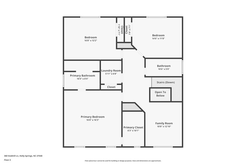1,910/Mo, 360 Stobhill Ln Holly Springs, NC 27540 Floor Plan View 2