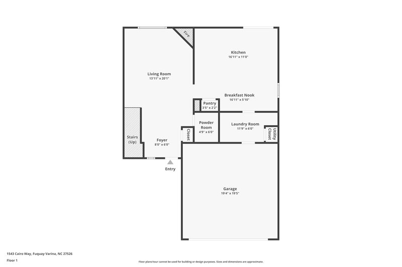 1,895/Mo, 1543 Cairo Way Fuquay Varina, NC 27526 Floor Plan View