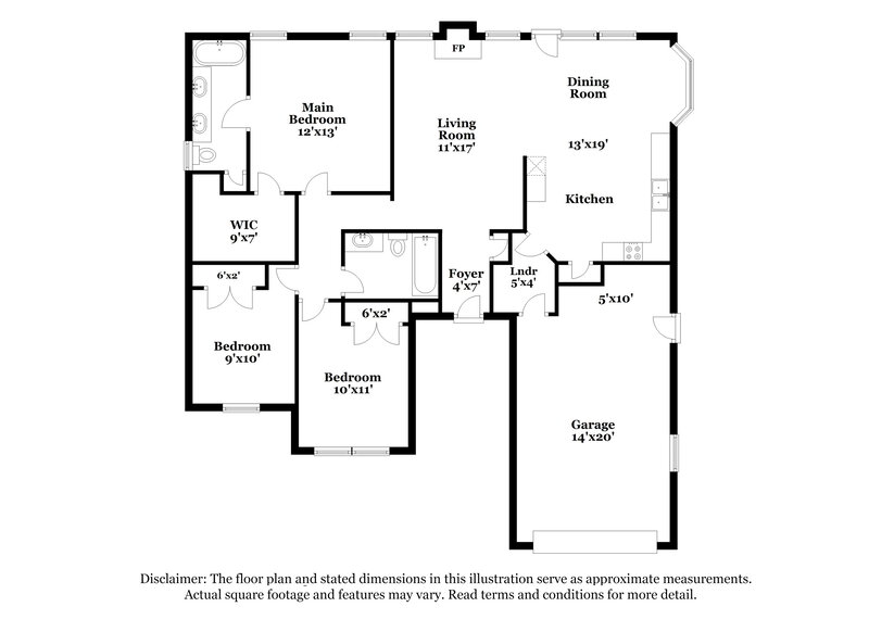 1,895/Mo, 7137 Spanglers Spring Way Raleigh, NC 27610 Floor Plan View