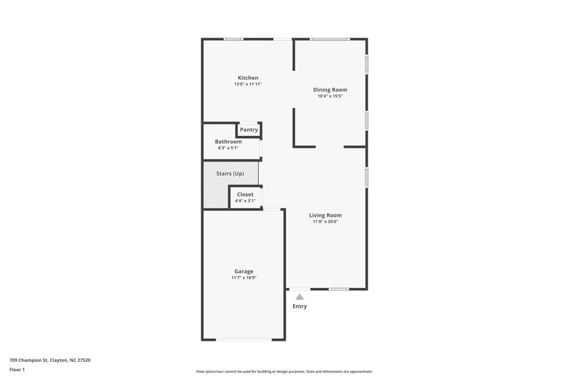 1,810/Mo, 709 Champion St Clayton, NC 27520 Floor Plan View