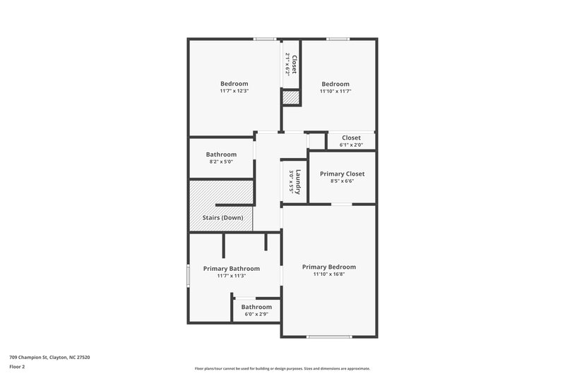 1,810/Mo, 709 Champion St Clayton, NC 27520 Floor Plan View 2