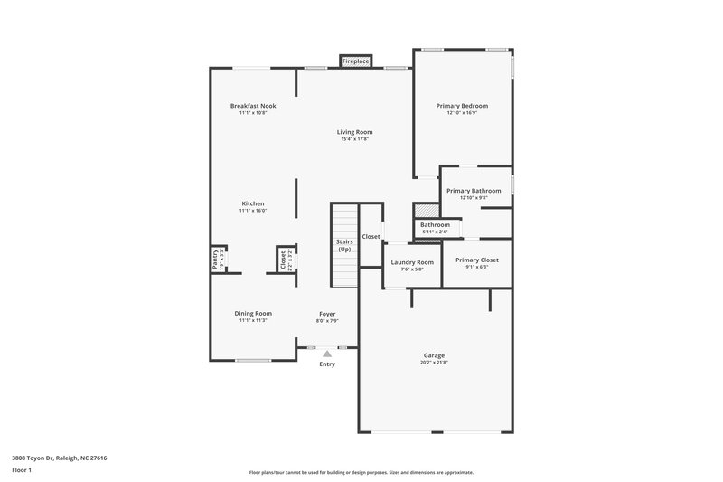 2,060/Mo, 3808 Toyon Dr Raleigh, NC 27616 Floor Plan View