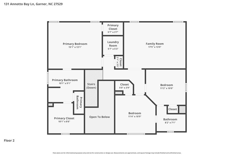 2,035/Mo, 131 Annotto Bay Ln Garner, NC 27529 Floor Plan View 2