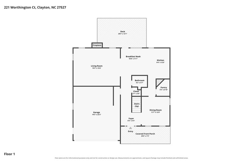 2,170/Mo, 221 Worthington Ct Clayton, NC 27527 Floor Plan View