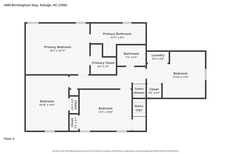 1,965/Mo, 4400 Birmingham Way Raleigh, NC 27604 Floor Plan View 2
