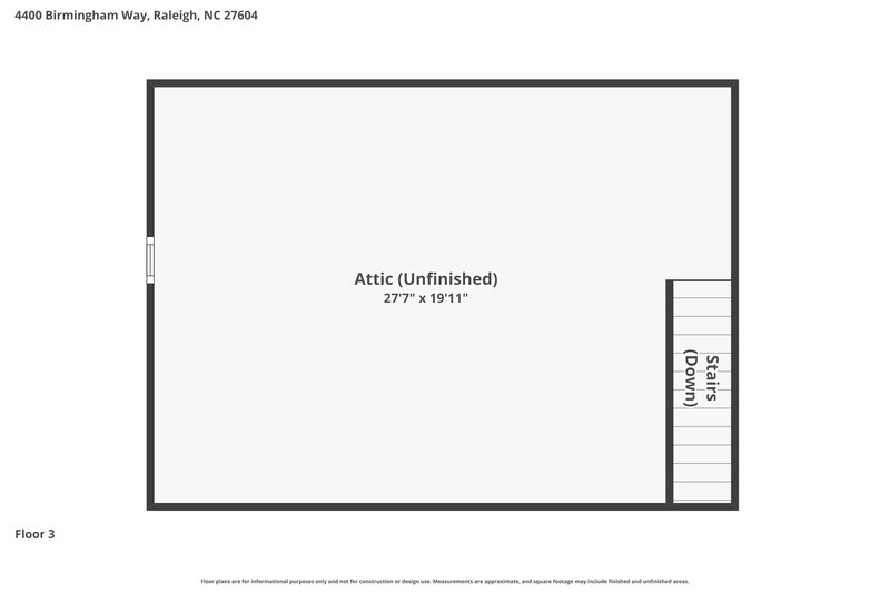 1,965/Mo, 4400 Birmingham Way Raleigh, NC 27604 Floor Plan View 3