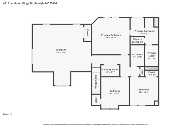 2,195/Mo, 4812 Landover Ridge Dr Raleigh, NC 27616 Floorplan View 2
