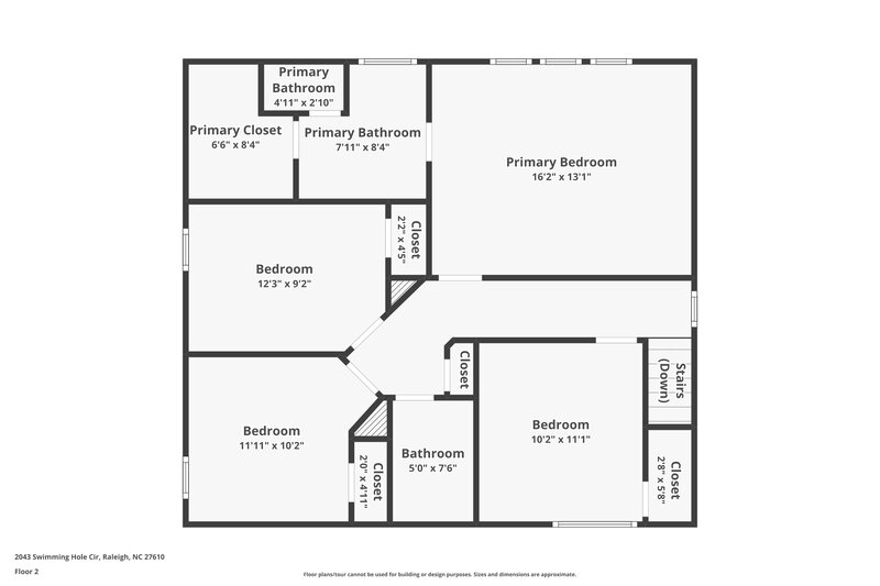 1,835/Mo, 2043 Swimming Hole Cir Raleigh, NC 27610 Floor Plan View 2