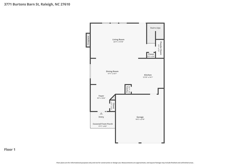 2,175/Mo, 3771 Burtons Barn St Raleigh, NC 27610 Floor Plan View