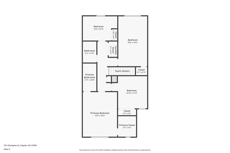 1,785/Mo, 721 Champion St Clayton, NC 27520 Floor Plan View 2