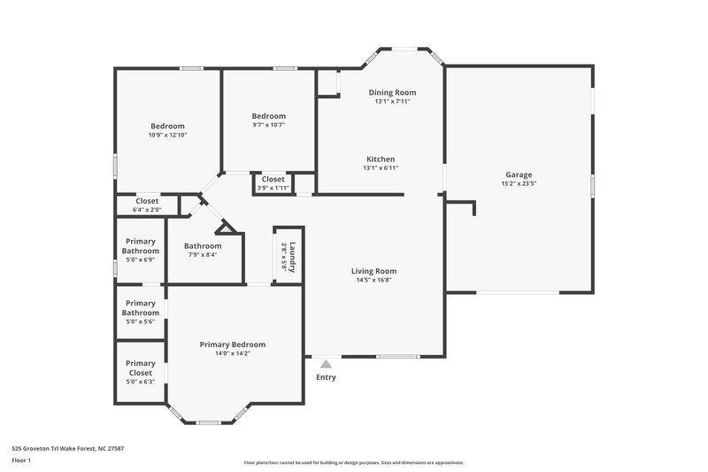 1,785/Mo, 525 Groveton Trl Wake Forest, NC 27587 Floor Plan View