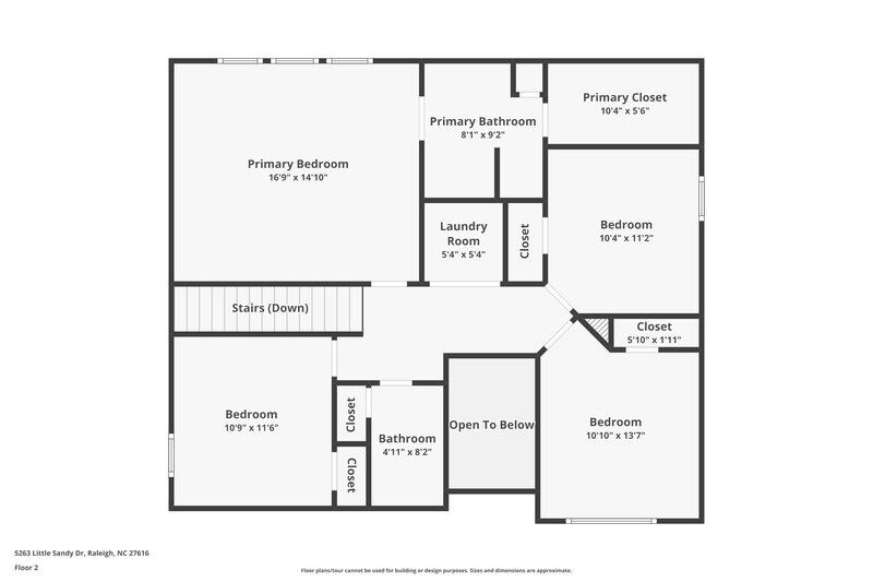 2,100/Mo, 5263 Little Sandy Dr Raleigh, NC 27616 Floor Plan View 2