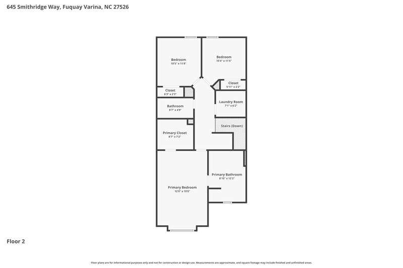 1,900/Mo, 645 Smithridge Way Fuquay Varina, NC 27526 Floor Plan View 2