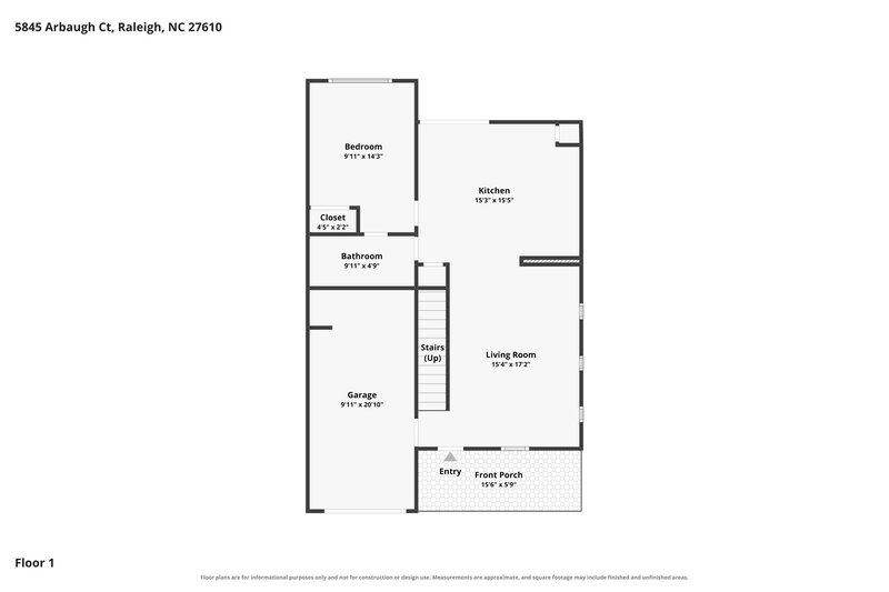 1,780/Mo, 5845 Arbaugh Ct Raleigh, NC 27610 Floorplan View