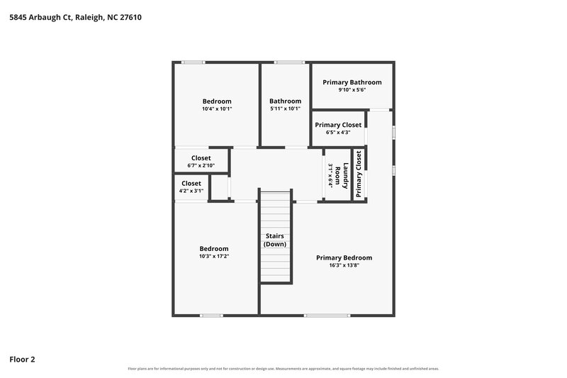 1,780/Mo, 5845 Arbaugh Ct Raleigh, NC 27610 Floorplan View 2