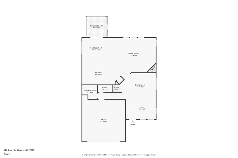 1,940/Mo, 120 Smart Ct Clayton, NC 27520 Floor Plan View