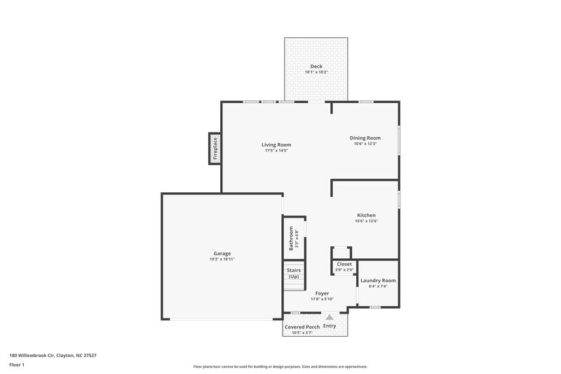 1,930/Mo, 180 Willowbrook Cir Clayton, NC 27527 Floorplan View