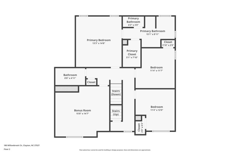 1,930/Mo, 180 Willowbrook Cir Clayton, NC 27527 Floorplan View 2