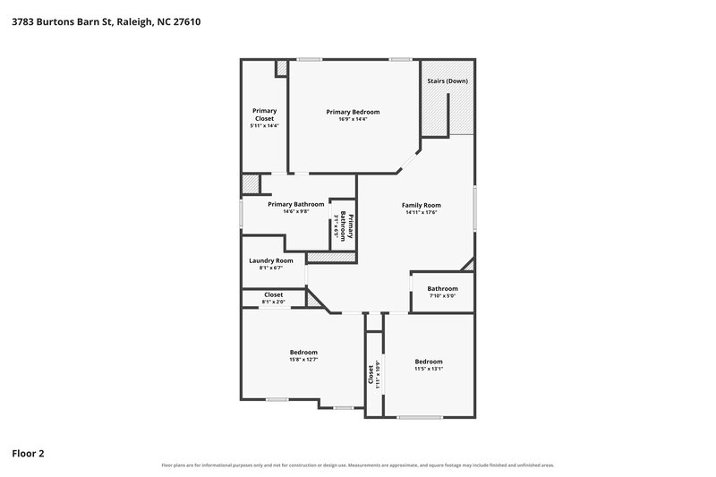 1,995/Mo, 3783 Burtons Barn St Raleigh, NC 27610 Floor Plan View 2