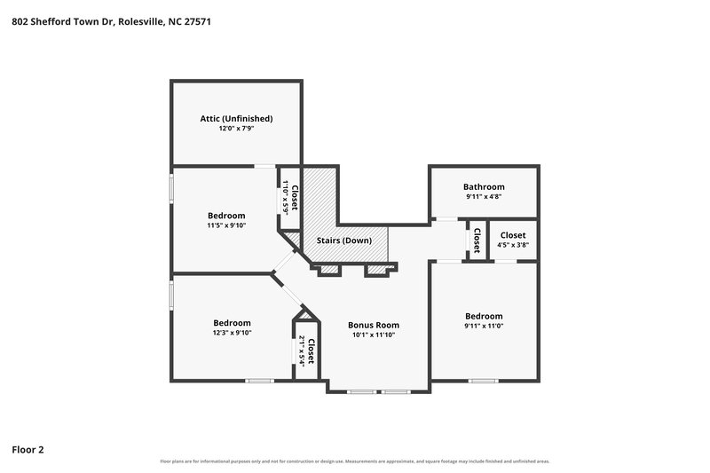 0/Mo, 802 Shefford Town Dr Rolesville, NC 27571 Floor Plan View 2