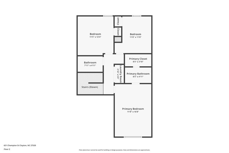 1,770/Mo, 621 Champion St Clayton, NC 27520 Floor Plan View 2