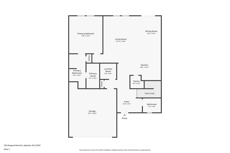 1,920/Mo, 752 Shepards Rock Dr Zebulon, NC 27597 Floor Plan View 2