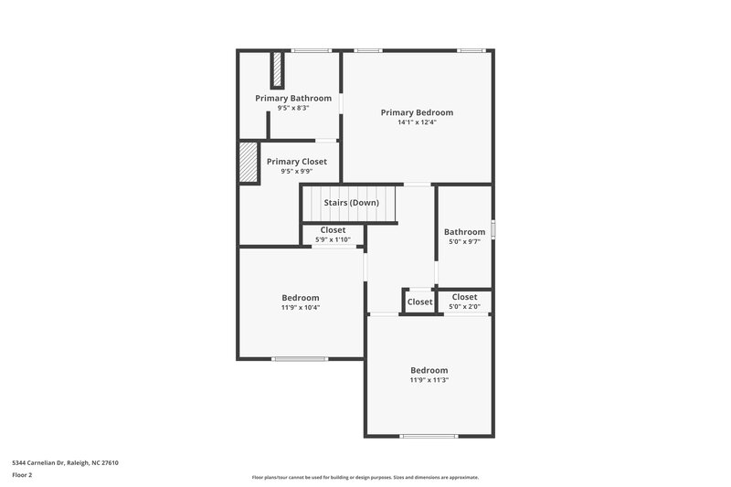 1,750/Mo, 5344 Carnelian Dr Raleigh, NC 27610 Floor Plan View 2