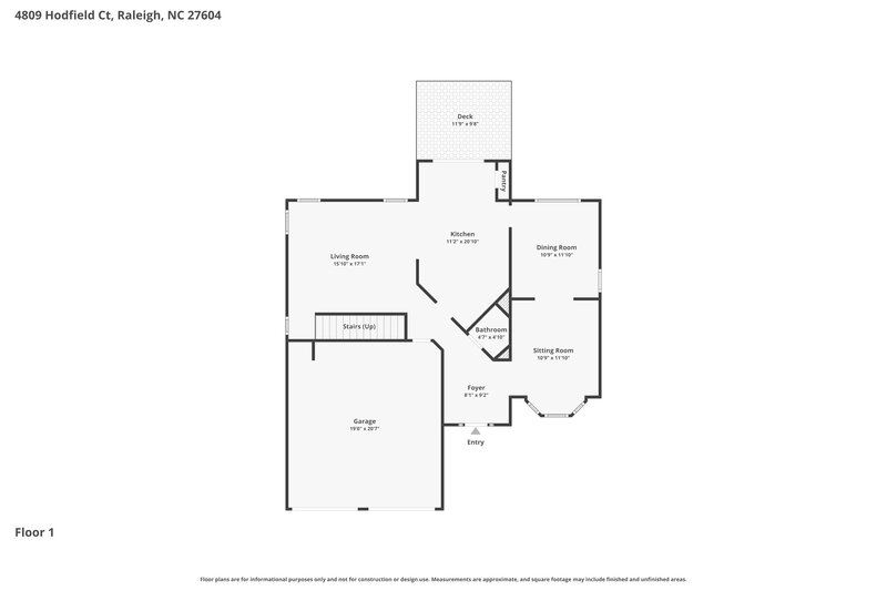 2,400/Mo, 4809 Hodfield Ct Raleigh, NC 27604 Floor Plan View