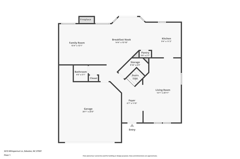1,890/Mo, 3215 Whispernut Ln Zebulon, NC 27597 Floor Plan View