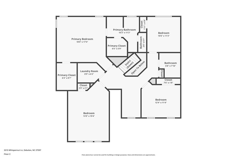 1,890/Mo, 3215 Whispernut Ln Zebulon, NC 27597 Floor Plan View 2