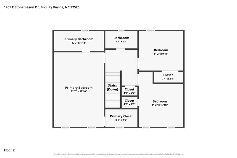 1,980/Mo, 1405 E Stonemason Dr Fuquay Varina, NC 27526 Floor Plan View