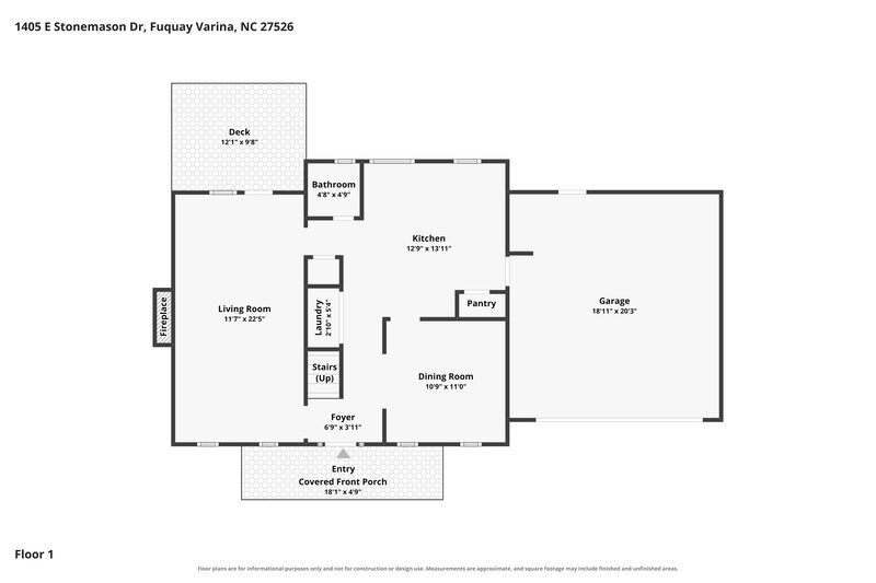 1,980/Mo, 1405 E Stonemason Dr Fuquay Varina, NC 27526 Floor Plan View 2