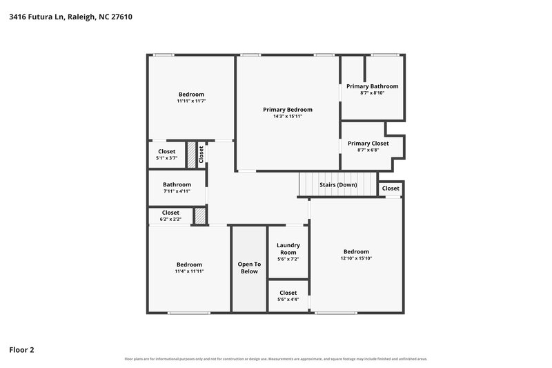 2,170/Mo, 3416 Futura Ln Raleigh, NC 27610 Floorplan View 2