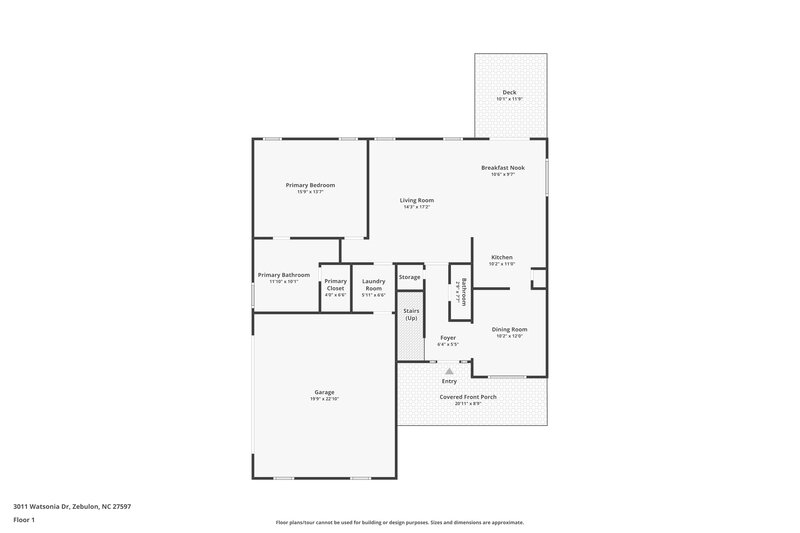 1,975/Mo, 3011 Watsonia Dr Zebulon, NC 27597 Floor Plan View