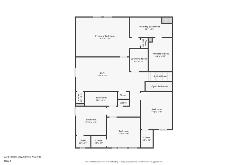 2,130/Mo, 223 Bedstone Way Clayton, NC 27520 Floor Plan View 2